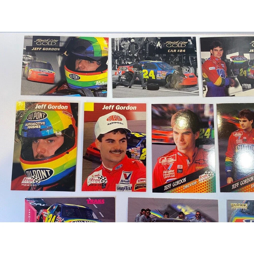 Jeff Gordon 18-Card Lot NASCAR Racing 1995 Finish Line Gold Action Packed Traks